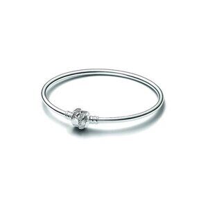 Pandora Moments Silver Cz Shooting Star Bangle Bracelet